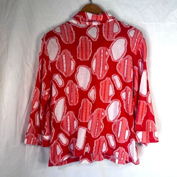 Kaktus Distressed Abstract Artsy Button Front Cardigan Top Size Medium - Picture 4 of 10